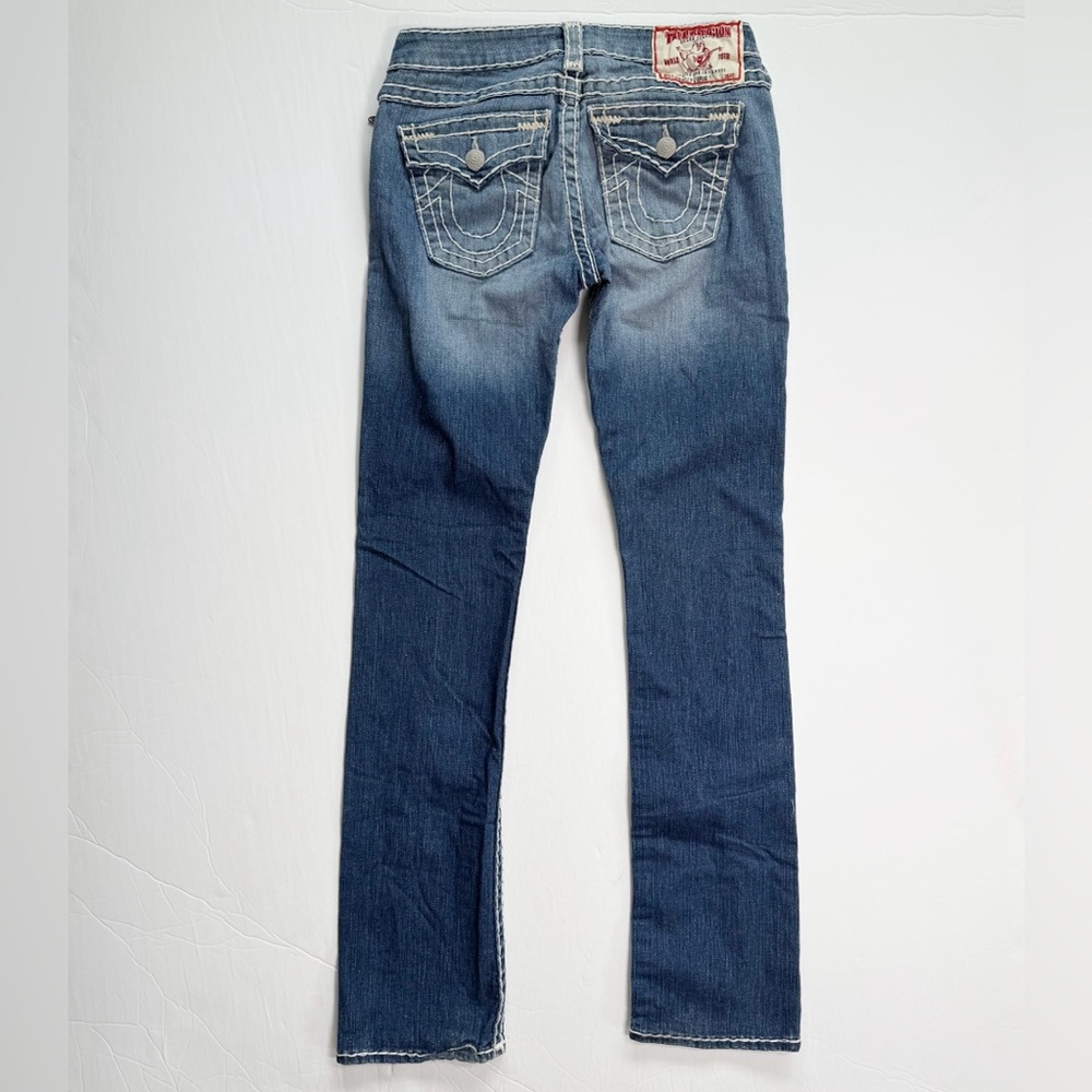 True Religion Billy Super T Thick Stitch Flap Pocket Blue Denim Jeans‎ Size 29